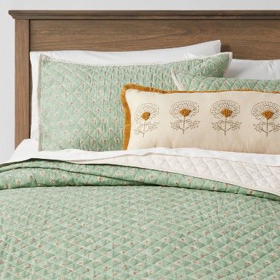 4pc Everett Floral Quilt Set Green - Threshold™ | Target