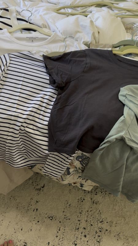 4 of my go to basic tees. All great quality, soft and smooth and look polished and adorable with trousers or jeans. All size smalls  

#LTKFindsUnder50 #LTKVideo #LTKStyleTip