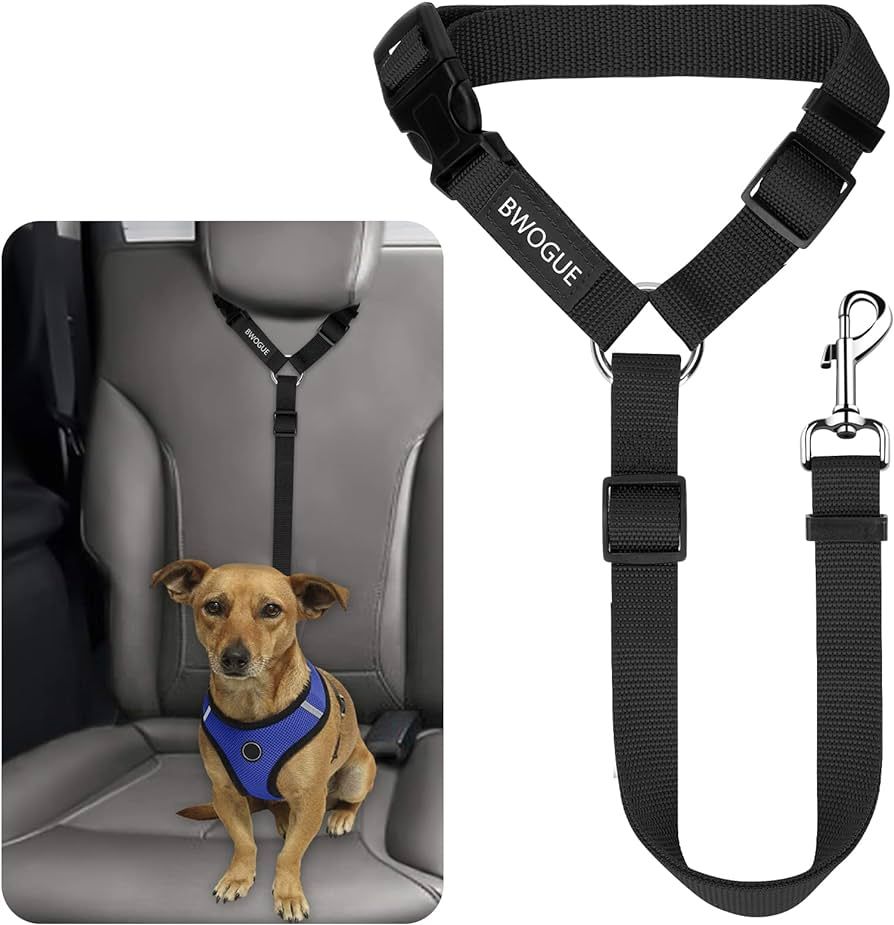 BWOGUE Pet Dog Cat Seat Belts, Car Headrest Restraint Adjustable Safety Leads Vehicle Seatbelt Ha... | Amazon (US)