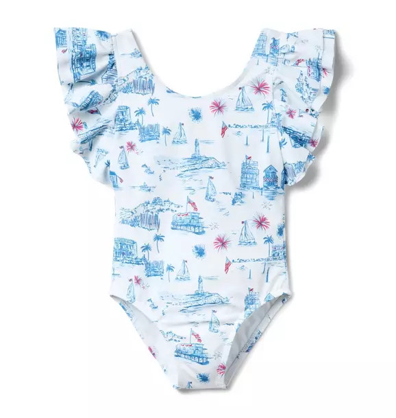 Recycled Americana Toile Swimsuit | Janie and Jack