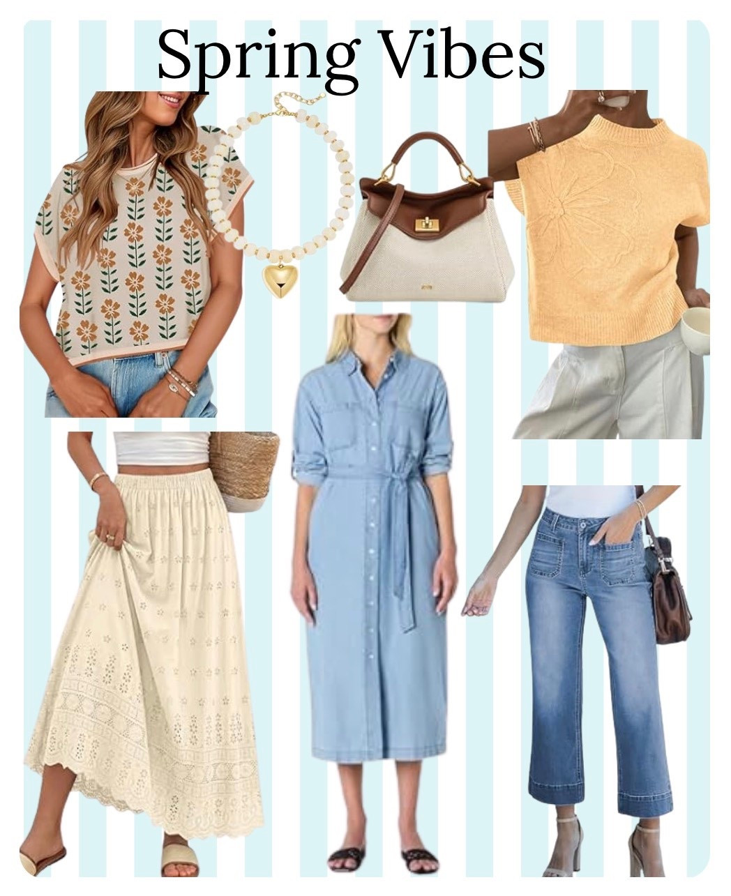 Spring outfits women, spring dresses, maxi skirt, denim, summer bag, chunky beads necklace, sweater top, denim dress 

#LTKSaleAlert #LTKootd #LTKSeasonal