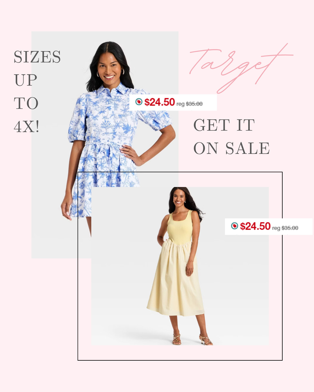 These dresses are giving effortless spring 🤍

So easy to throw on and go, but still look put together (my favorite kind of outfit 👏)

And yes—Target offers sizes XS–4X, which we love to see 🙌

Both are on sale, so I’m linking them + similar options before they’re gone ✨

@Target #Easterdress #SpringDress #springoutfits 

 #LTKOver40 #LTKMidsize #LTKTall