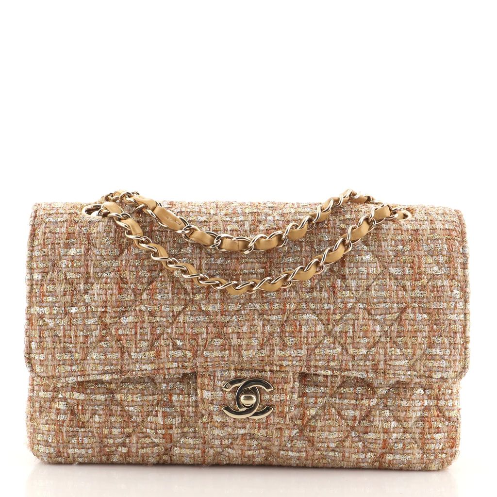 Vintage Classic Double Flap Bag Quilted Tweed Medium | Rebag