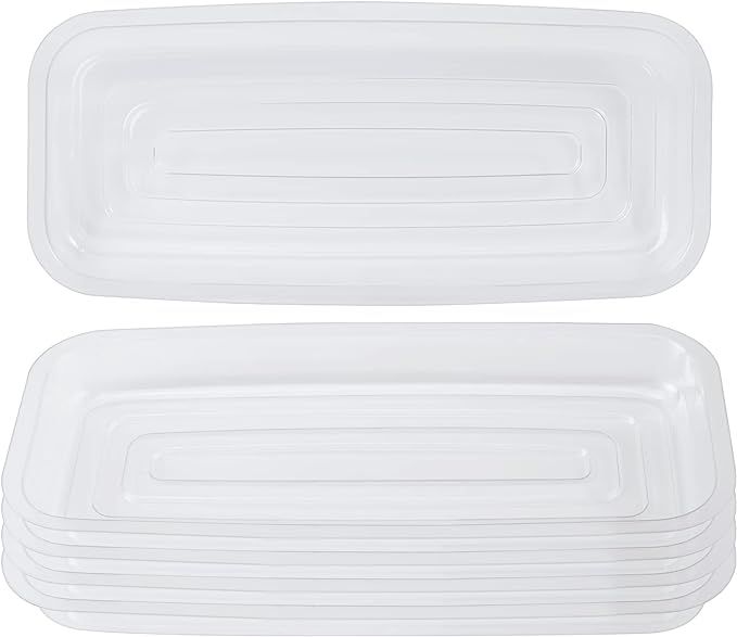 Idyllize Rectangular 5 Pieces of 9 by 4 Inch Clear Thick Plastic Heavy Duty Sturdy Plant Saucer D... | Amazon (US)