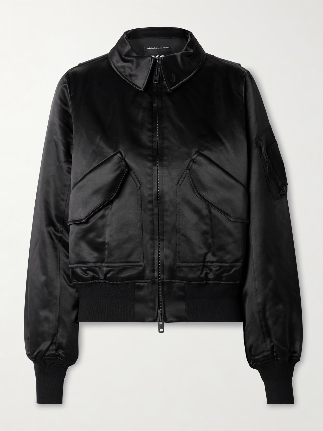 adidas Originals - + Y-3 Padded Satin Bomber Jacket - Black | NET-A-PORTER (US)