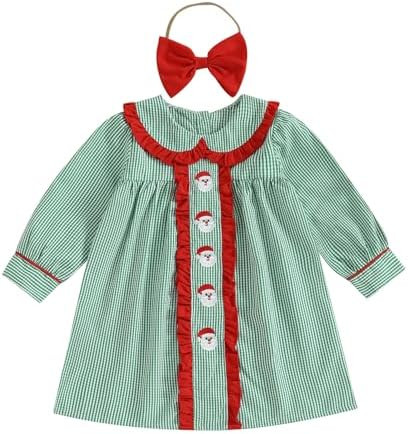 Biayxms Toddler Baby Girl Plaid Dress Puff Long Sleeve Gingham A Line Dresses Casual Girls Prince... | Amazon (US)