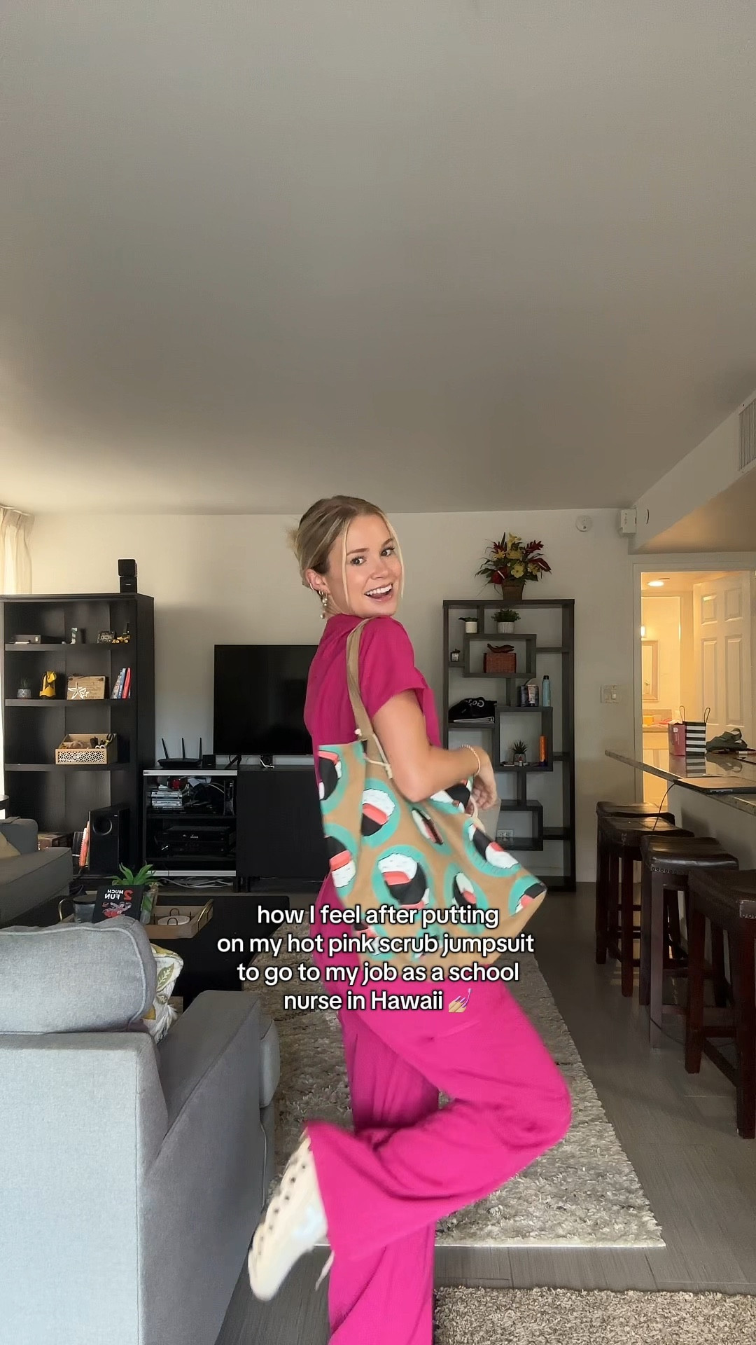 Loving this hot pink scrub jumpsuit 💞💞 

#LTKStyleTip #LTKFindsUnder100 #LTKPetite