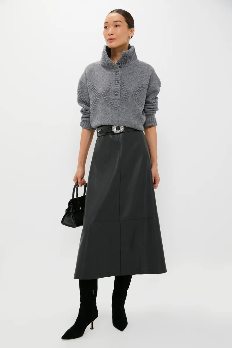 Black Leather Veronica Maxi Skirt | Tuckernuck (US)