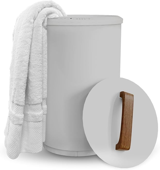 SAMEAT Heated Towel Warmers for Bathroom - Large Towel Warmer Bucket, Wood Handle, Auto Shut Off,... | Amazon (US)
