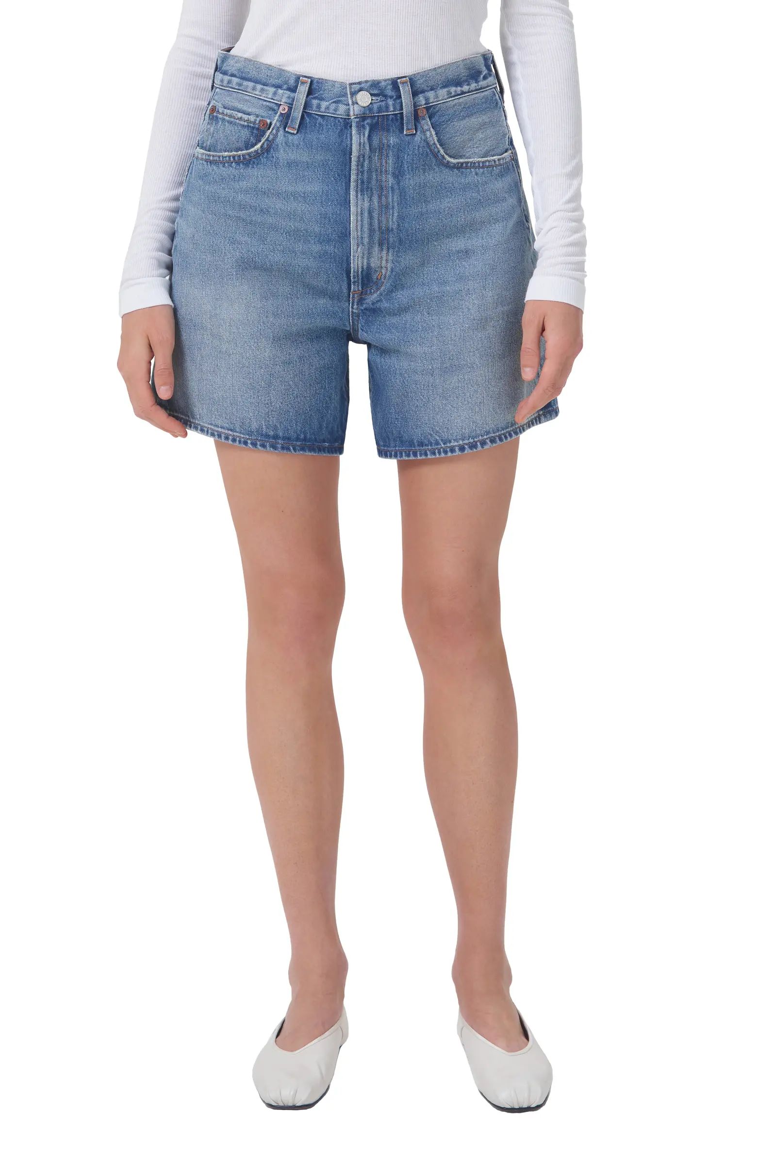 Stella Super High Waist Organic Cotton Denim Shorts | Nordstrom