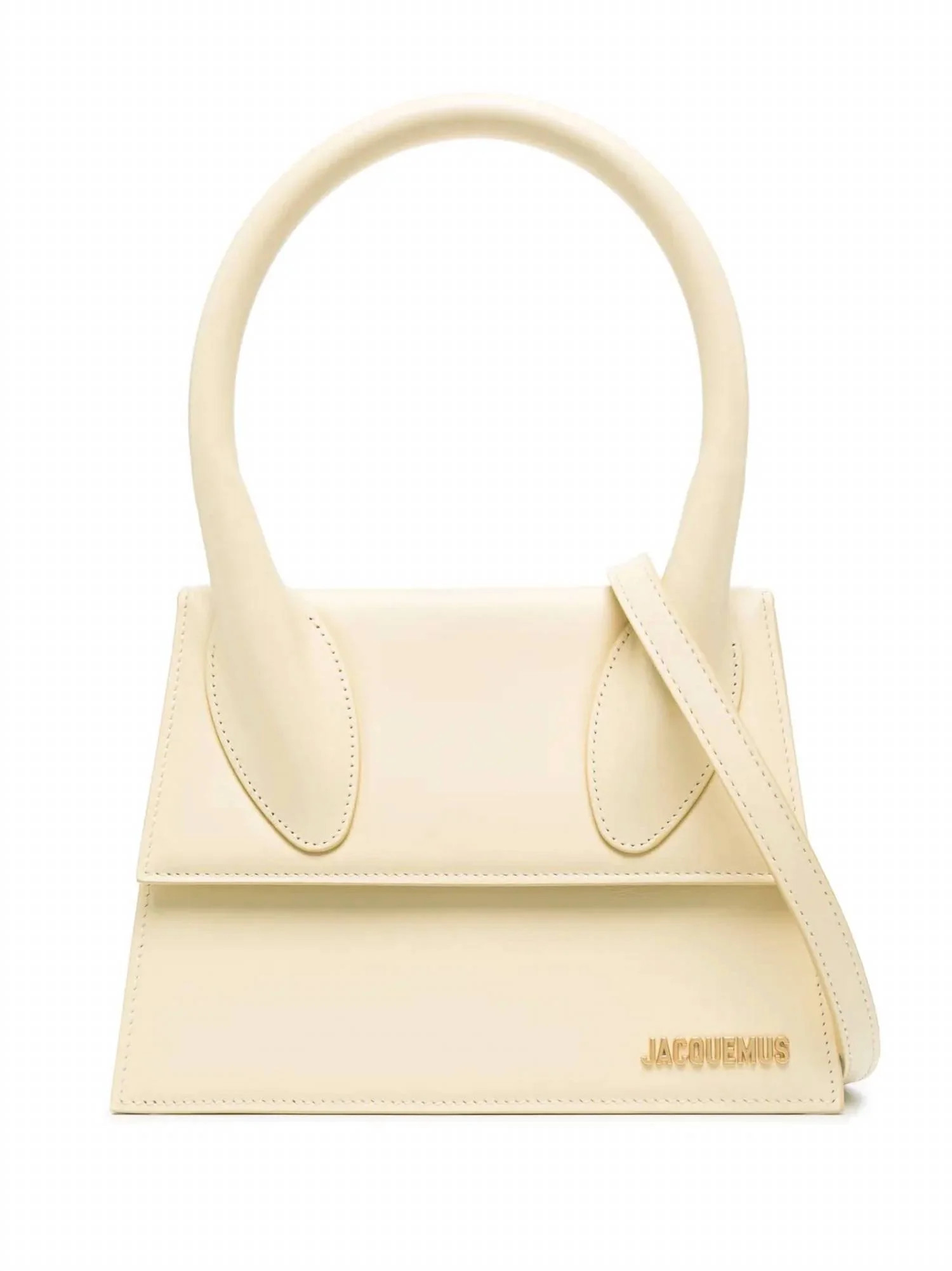 Women's Le Chiquito Moyen Top Handle Leather Bag In Ivory | Shop Simon