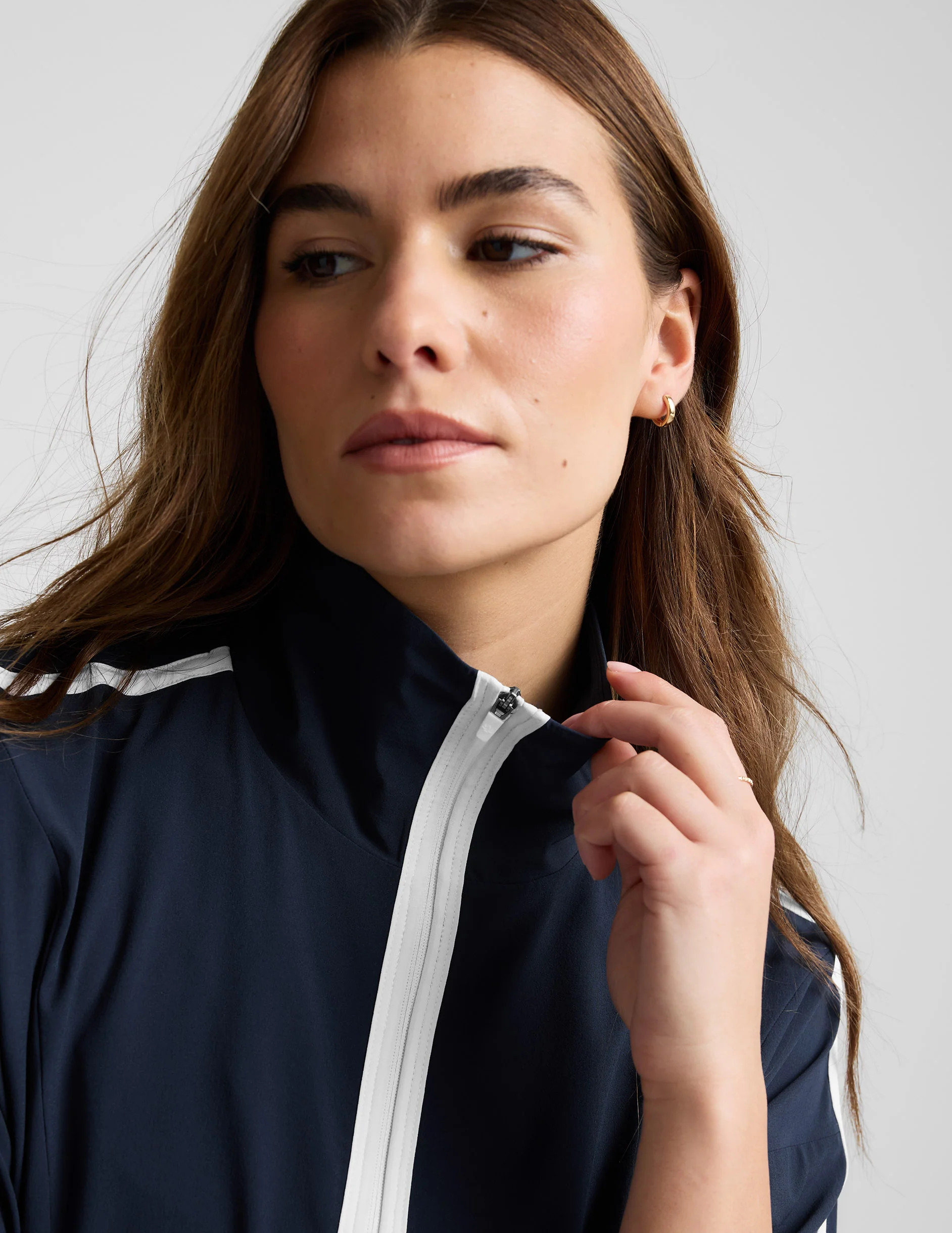 Stretch Woven Course Contrast Half Zip Pullover | Beyond Yoga | Beyond Yoga