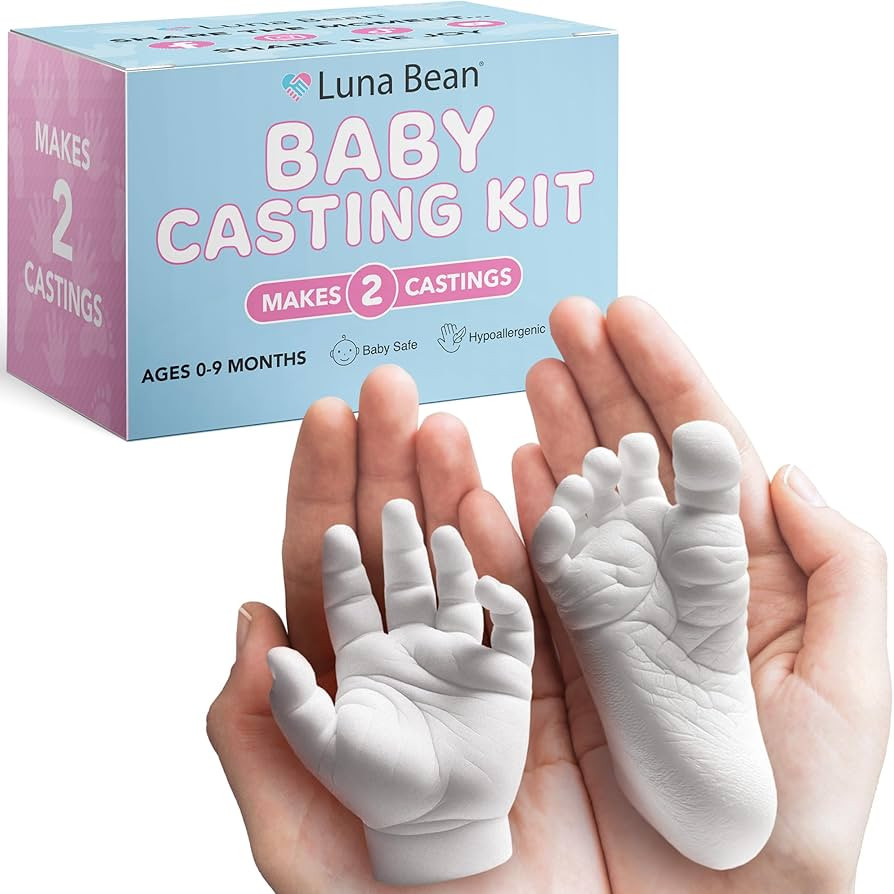 Luna Bean Baby Footprint and Hand Casting Kit (2 Pack) Personalized Baby Gifts for New Mom - Infa... | Amazon (US)
