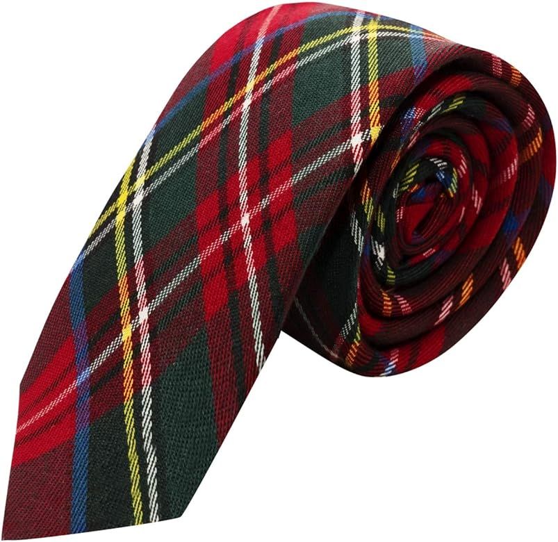Traditional Red Tartan Check Tie, Necktie, Scotland, Highland, Scottish, Stewart | Amazon (US)