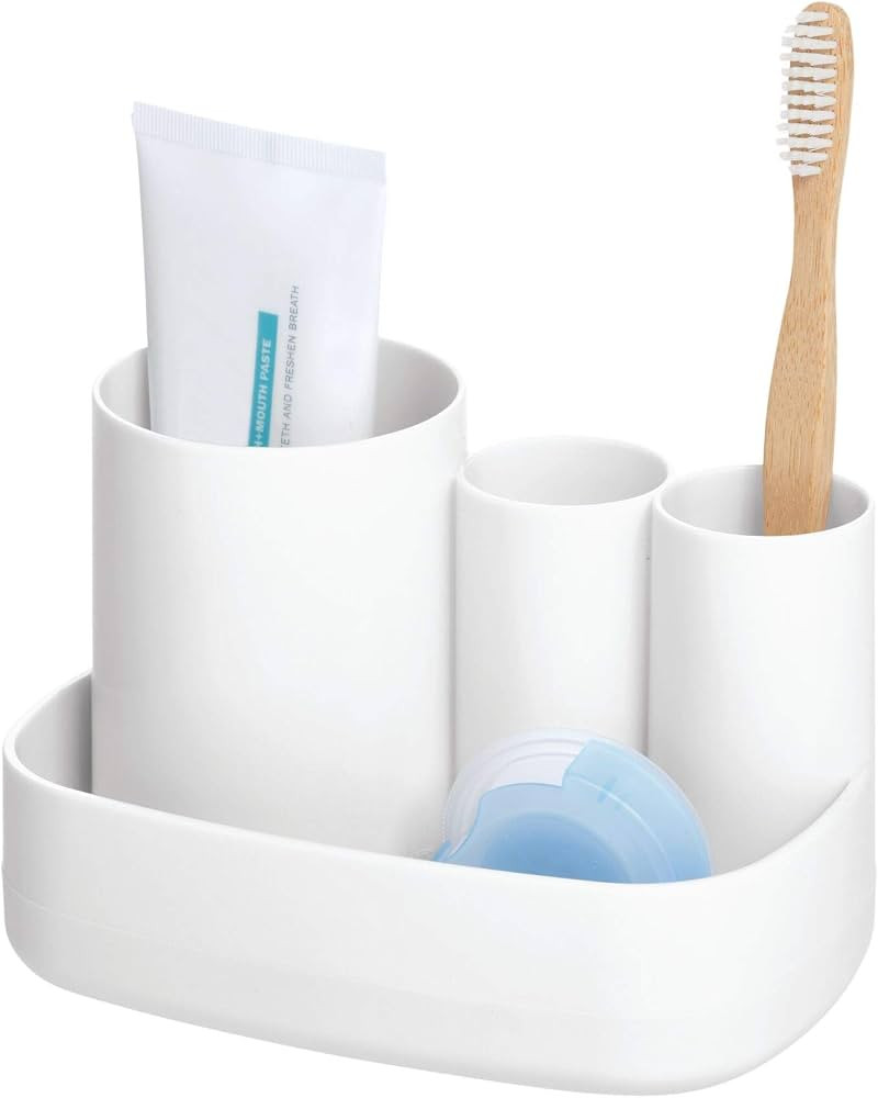 iDesign Cade BPA-Free Plastic Toothbrush and Toothpaste Holder/Storage Bathroom, Vanity, 4.38" x ... | Amazon (US)