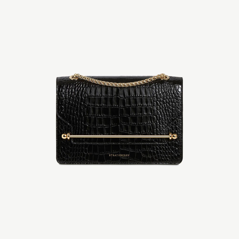 Strathberry - East/West - Crossbody Leather Handbag - Black | Strathberry