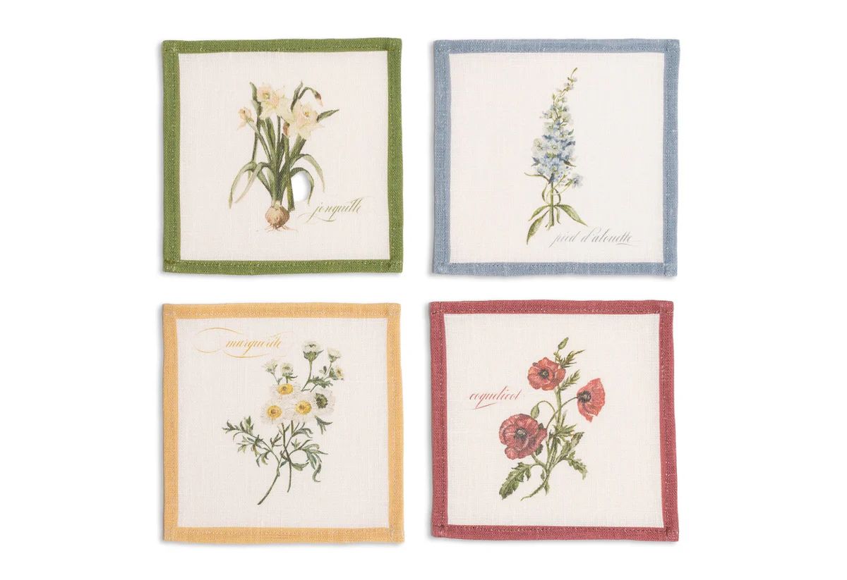 Flore Cocktal Napkins, Set of 4 | Over The Moon