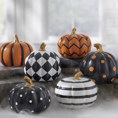 Mini Designer Pumpkins, Set of Three | Grandin Road