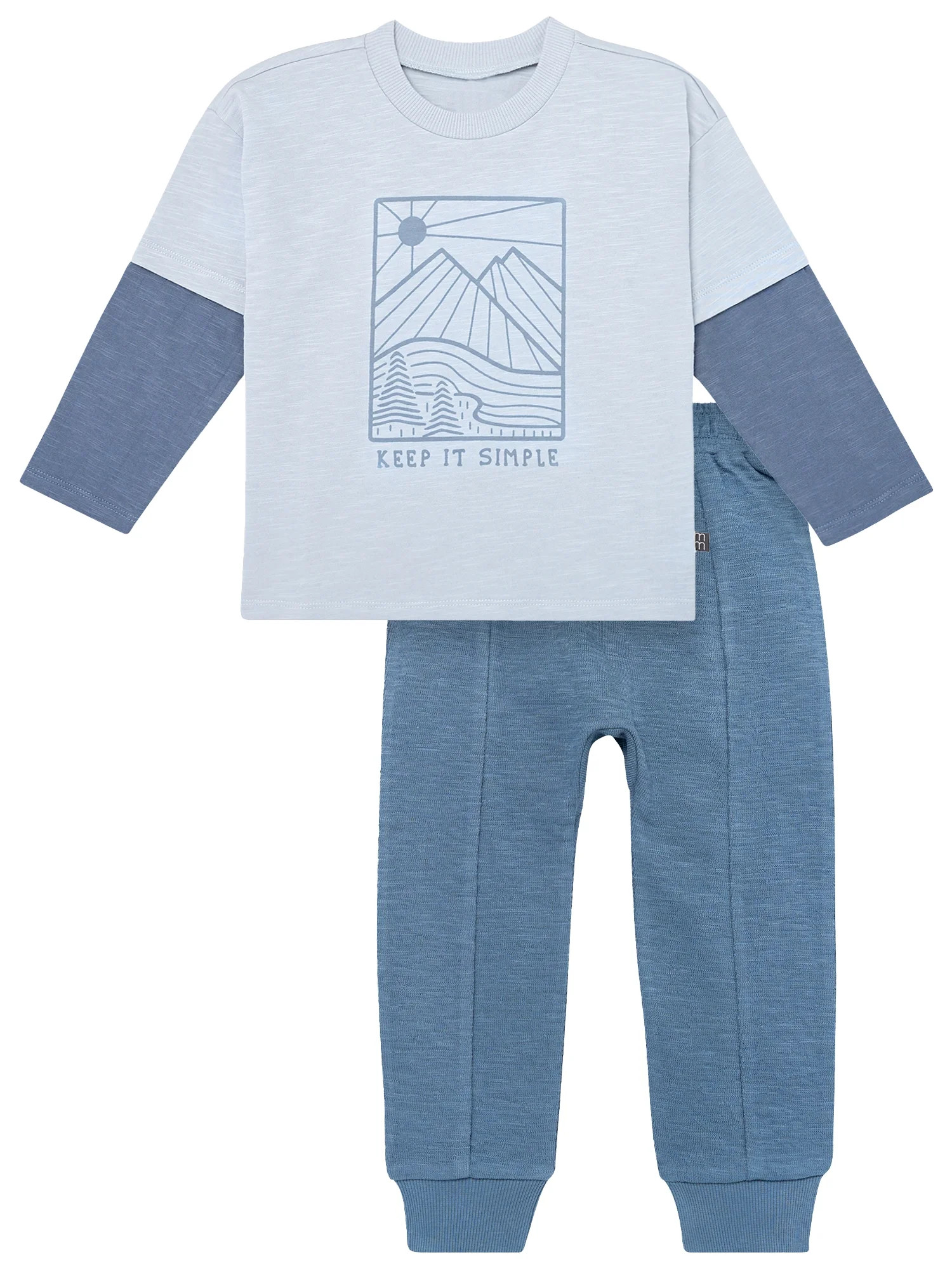 Modern Moments by Gerber Toddler Boy Organic Graphic Tee and Pant Outfit Set, Sizes 12 Months - 5... | Walmart (US)