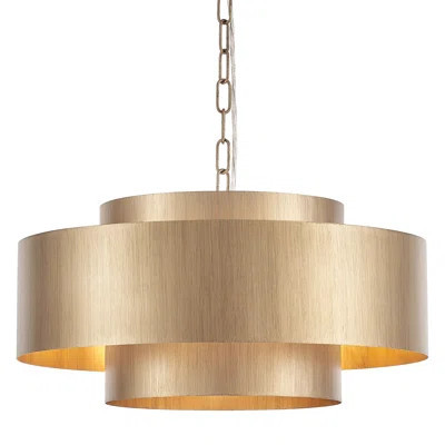 4-Light Dimmable Drum Chandelier Brushed Brass | Wayfair North America