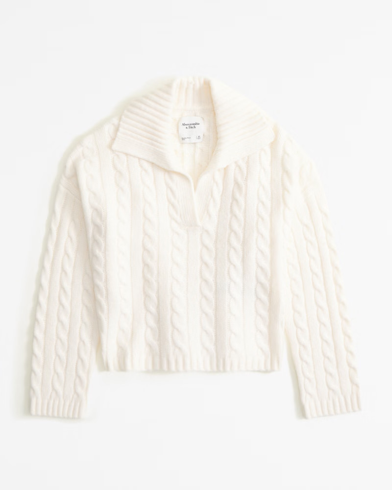 Cable Notch-Neck Sweater | Abercrombie & Fitch (US)