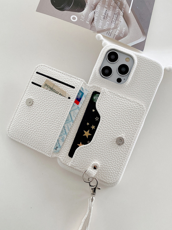 Fashionable Multi-functional Anti-shock Phone Protective Pu Leather Wallet Cover With Strap Compa... | SHEIN