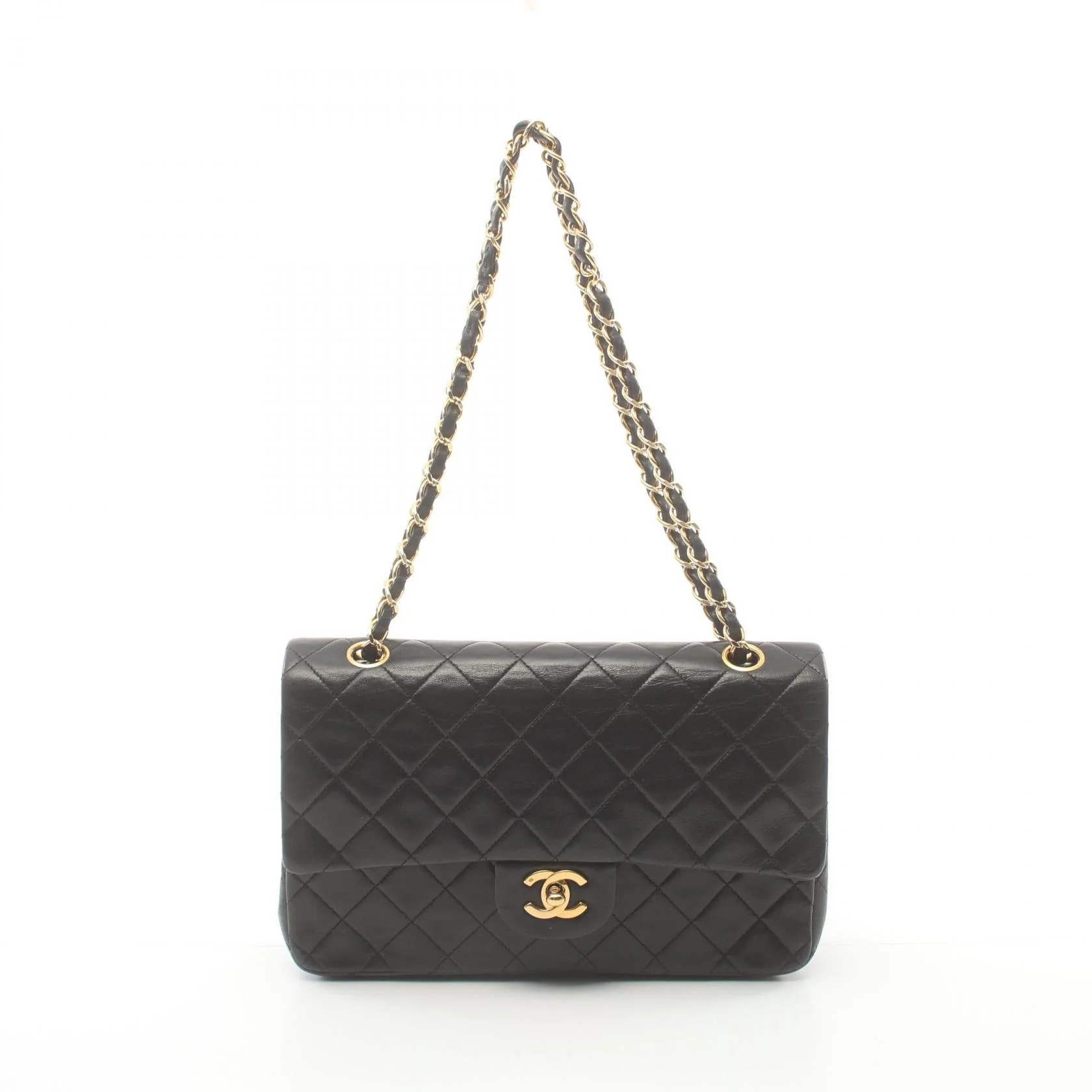 Chanel Medium Classic Double Flap Bag Leather Shoulder Bag | Shop Simon