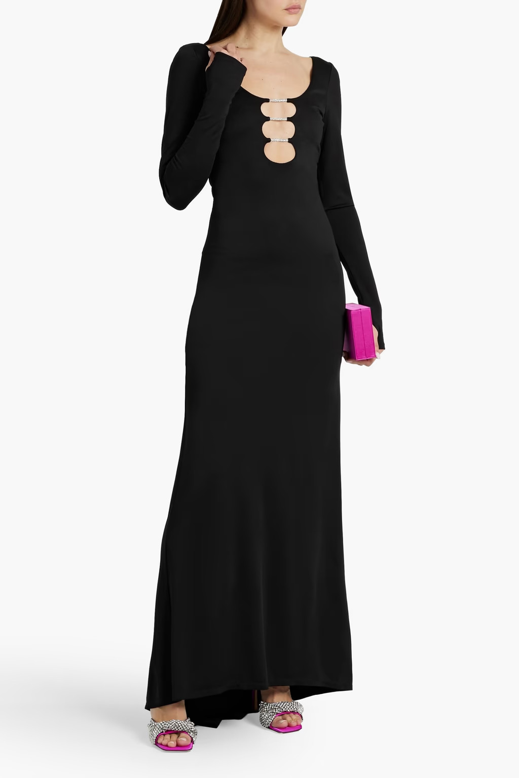 Kalena embellished cutout jersey maxi dress | The Outnet (US and CA)