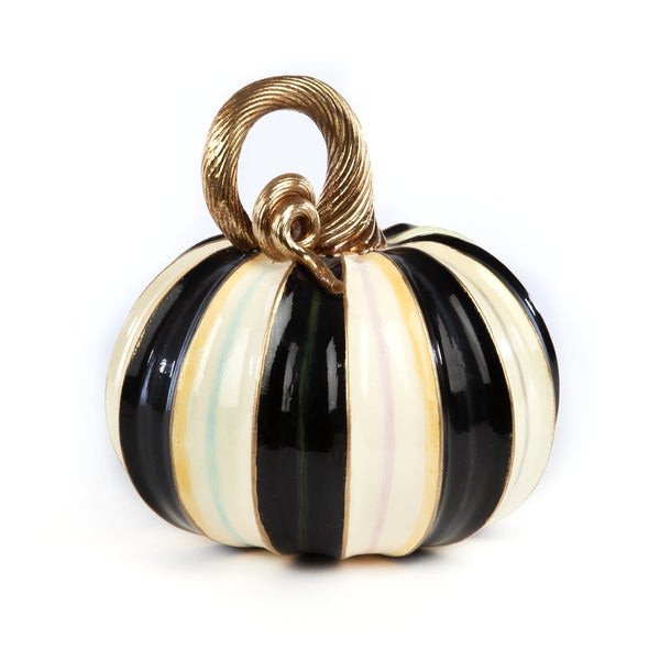 MacKenzie-Childs Elegant Stripe Large Pumpkin Figurine | MacKenzie-Childs