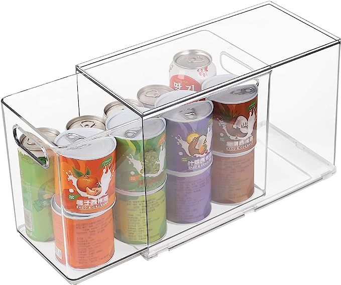 Taiuloo Refrigerator Organizer Bins with Pull-out Drawer, Large Stackable Fridge Drawer Organizer... | Amazon (US)