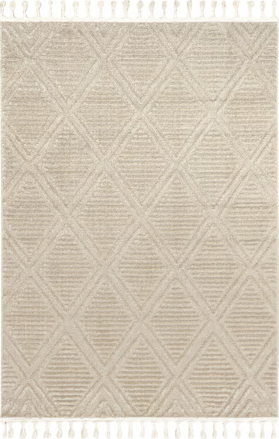 Beige Balboa Textured Tile 8' x 10' Area Rug | Rugs USA