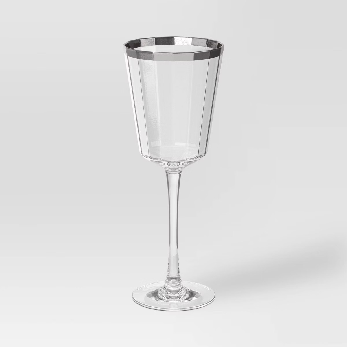 9.1 fl oz Faceted Stemmed Wine Glass Rimmed Clear - Threshold™ | Target