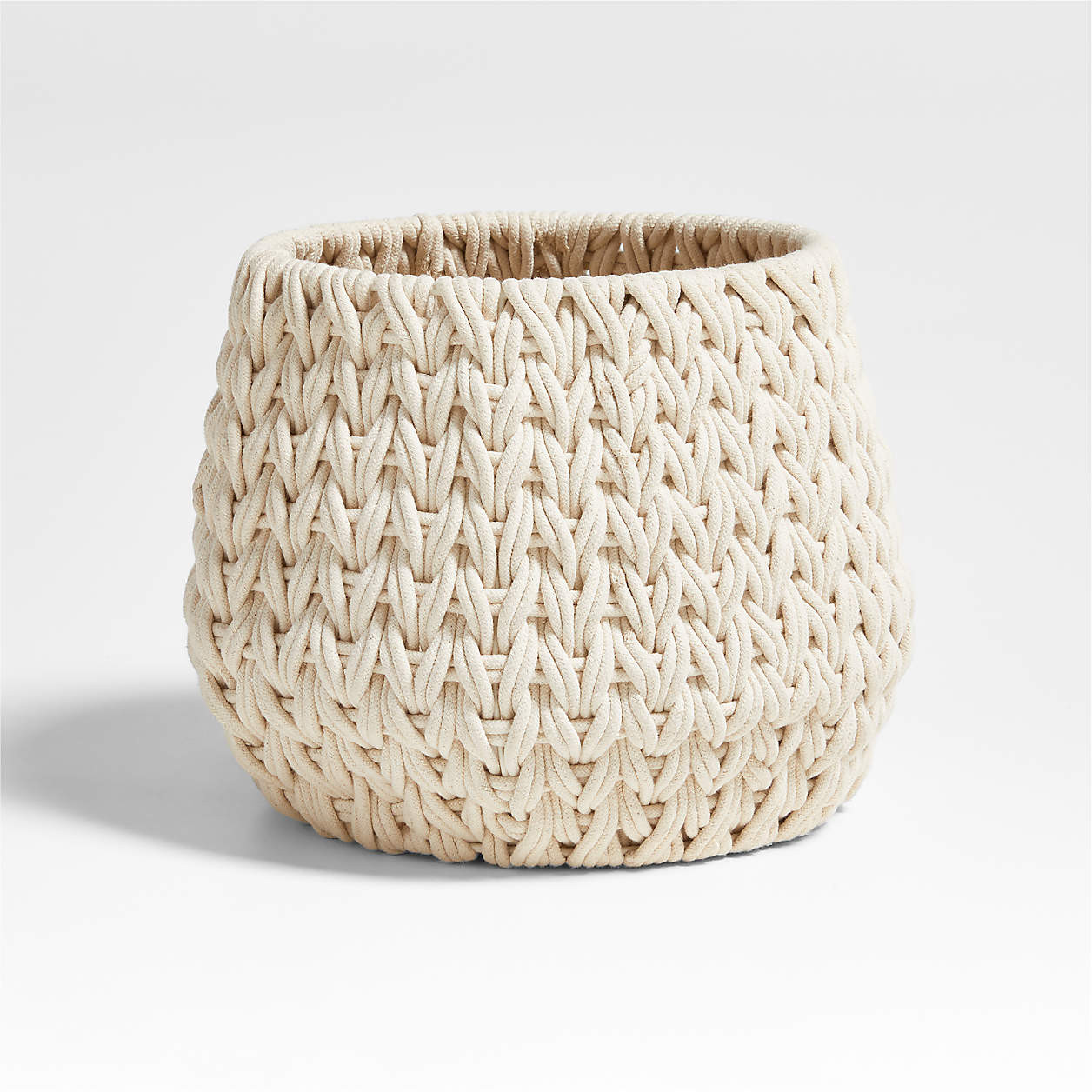 Rulon White Medium Open Storage Tote Basket + Reviews | Crate & Barrel | Crate & Barrel