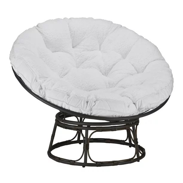 Better Homes & Gardens Papasan Chair with Sherpa Cushion, White | Walmart (US)