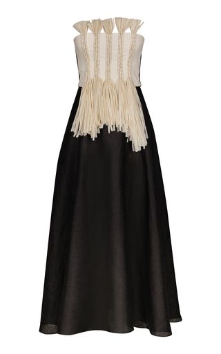 Unforgiven Stories Embroidered Organic Linen Midi Dress | Moda Operandi (Global)