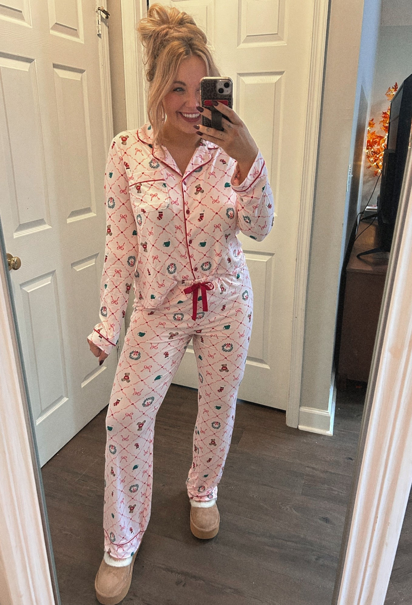 Walmart Holiday Pajamas!!! 😍🎀✨ Wearing a size large in these! 

#LTKMidsize #LTKHoliday #LTKSeasonal