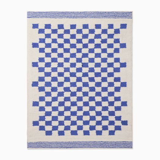 Kids Soft Checkered Shag Washable Rug | West Elm (US)