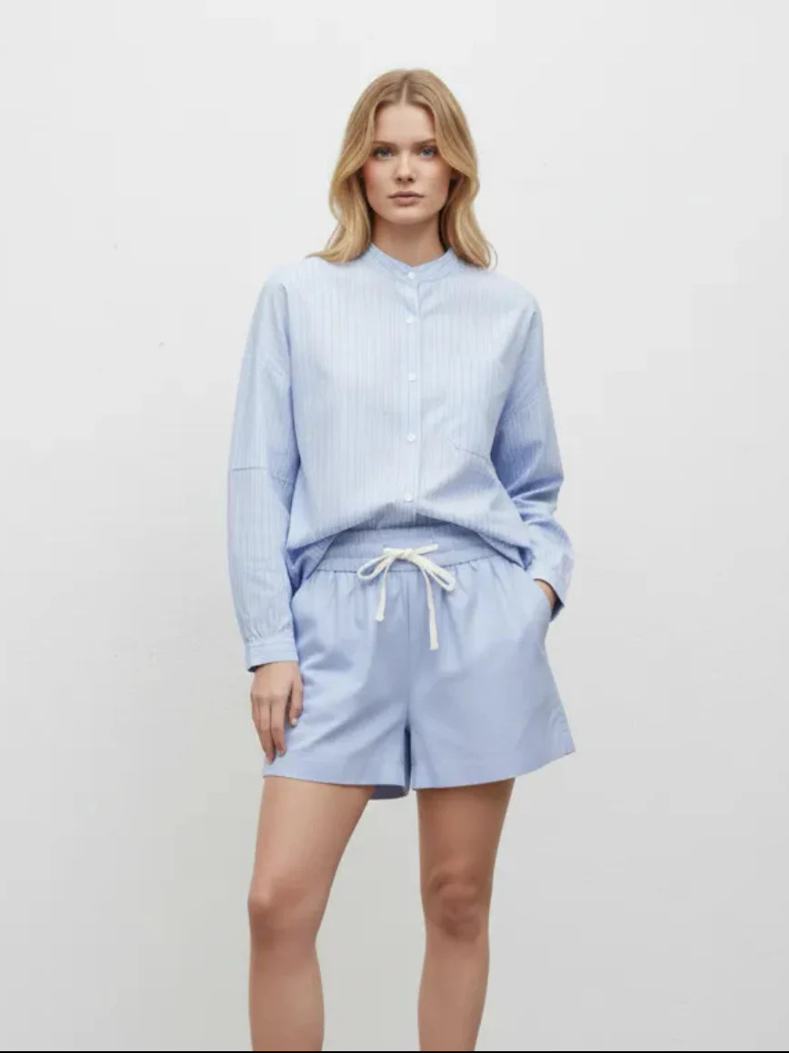 Sweewe Blue Wide Stripe Shorts | The Edit Boutique