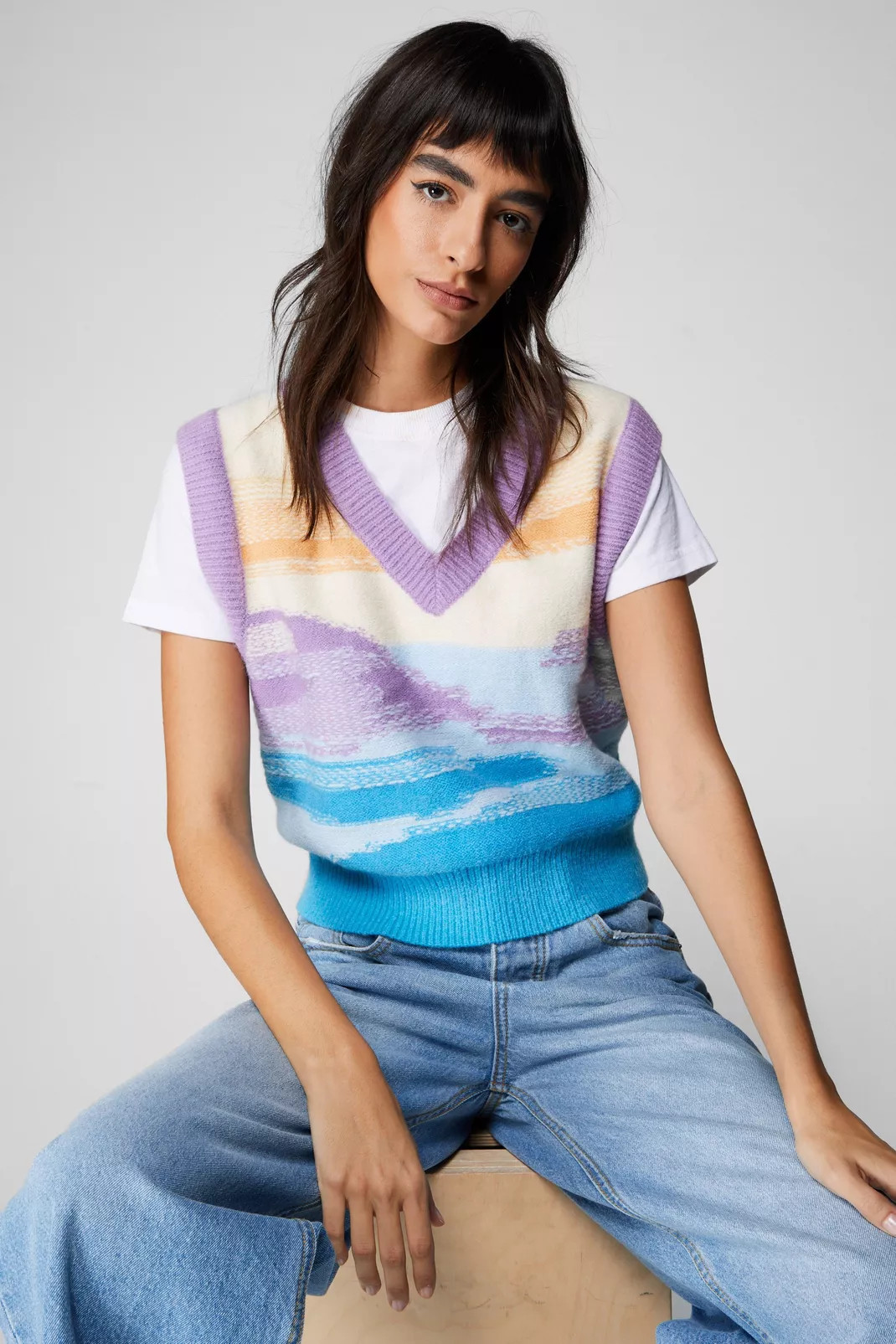 Jacquard Printed Knitted Vest | Nasty Gal US