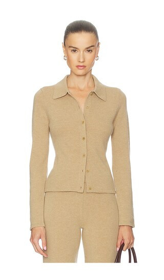 L'Academie Berke Button Down Top in Brown. - size XS | Revolve Clothing (Global)