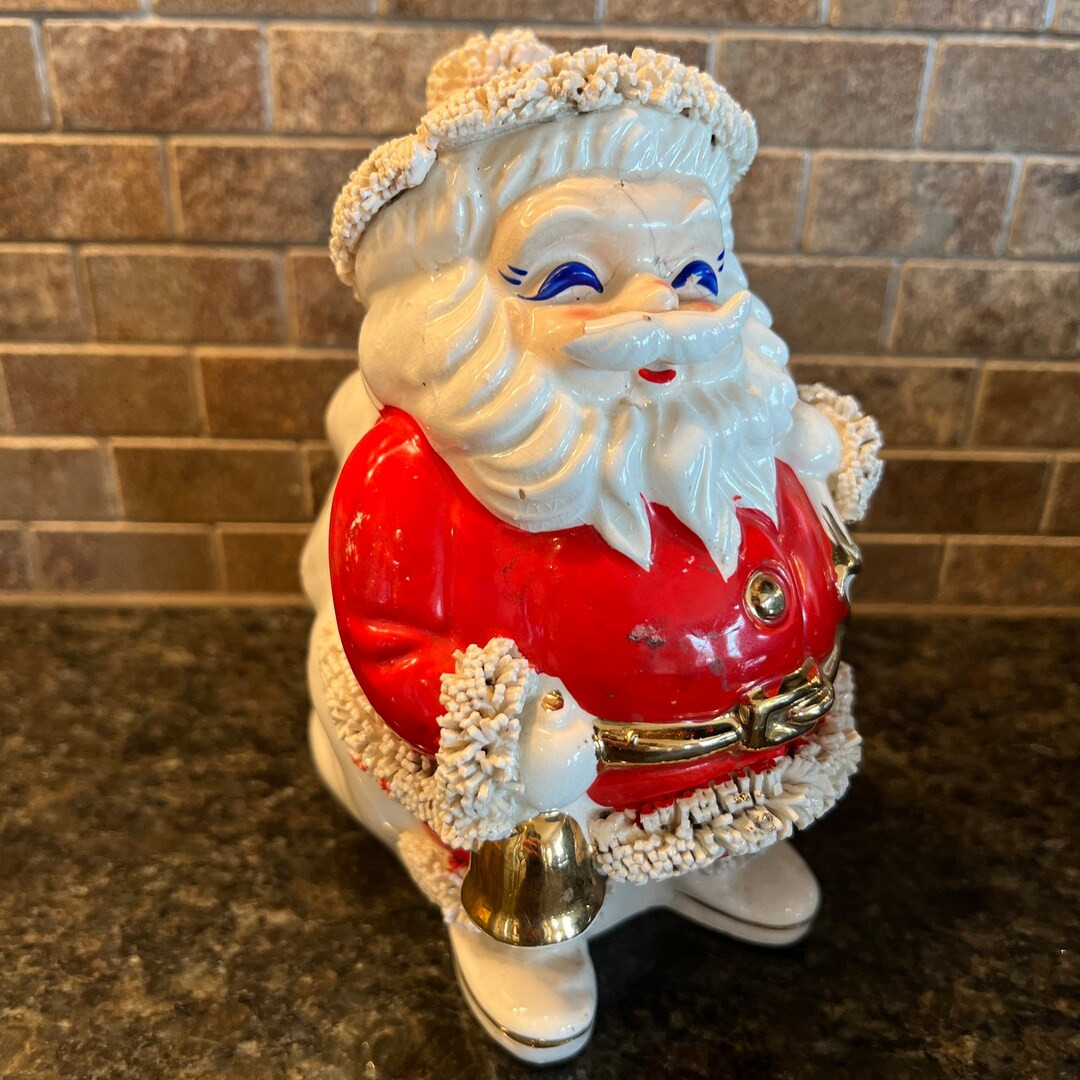 Vintage Napco SPAGHETTI SANTA CLAUS Ceramic Figural Bank Japan - Etsy | Etsy (US)