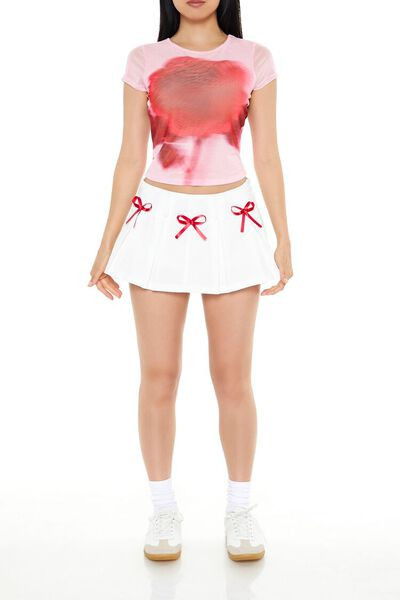 Pleated Bow Mini Skort | Forever 21