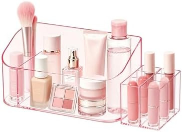Makeup Tray Holder Organizer Cosmetic Display Case Tabletop Desktop Vanity Countertop Bathroom Wa... | Amazon (US)