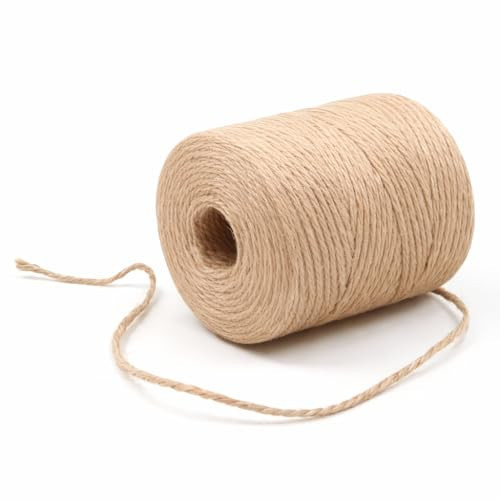 2mm - 164FT Natural Jute Twine Rope String - for Crafts Gardening Plant Accessories Gift Wrapping, Arts Packing Material Christmas Twine Bulk Wedding Decor | Amazon (US)