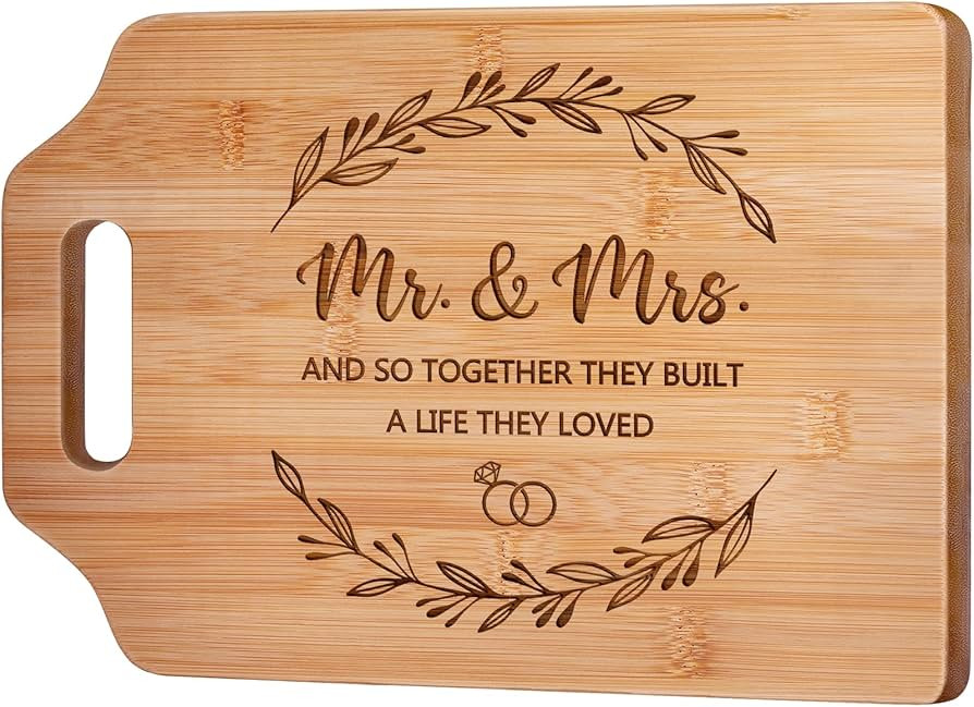 Wedding Gifts for Couples 2025 - Unique Mr and Mrs Cutting Board - Wedding Gifts for Newlywed, Mr... | Amazon (US)