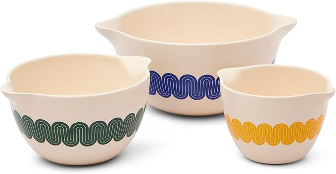Great Jones Stir Crazy 3-Piece Stackable Ceramic Mixing Bowl Set (6.8", 9.1", 12") | Dishwasher, ... | Amazon (US)