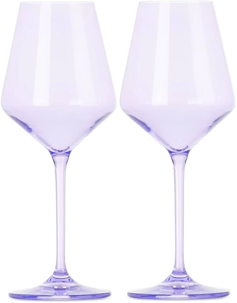 Soleil Sellers Colored Wine Glasses, Lavender, Set of 2, Stemware | Amazon (US)