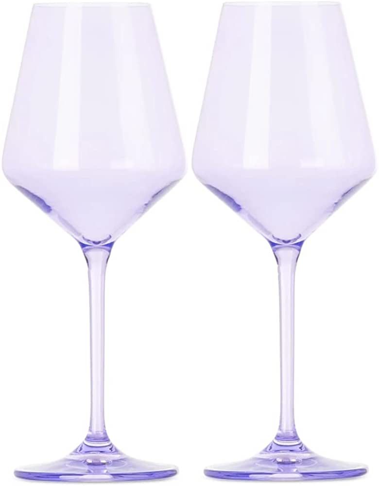 Soleil Sellers Colored Wine Glasses, Lavender, Set of 2, Stemware | Amazon (US)