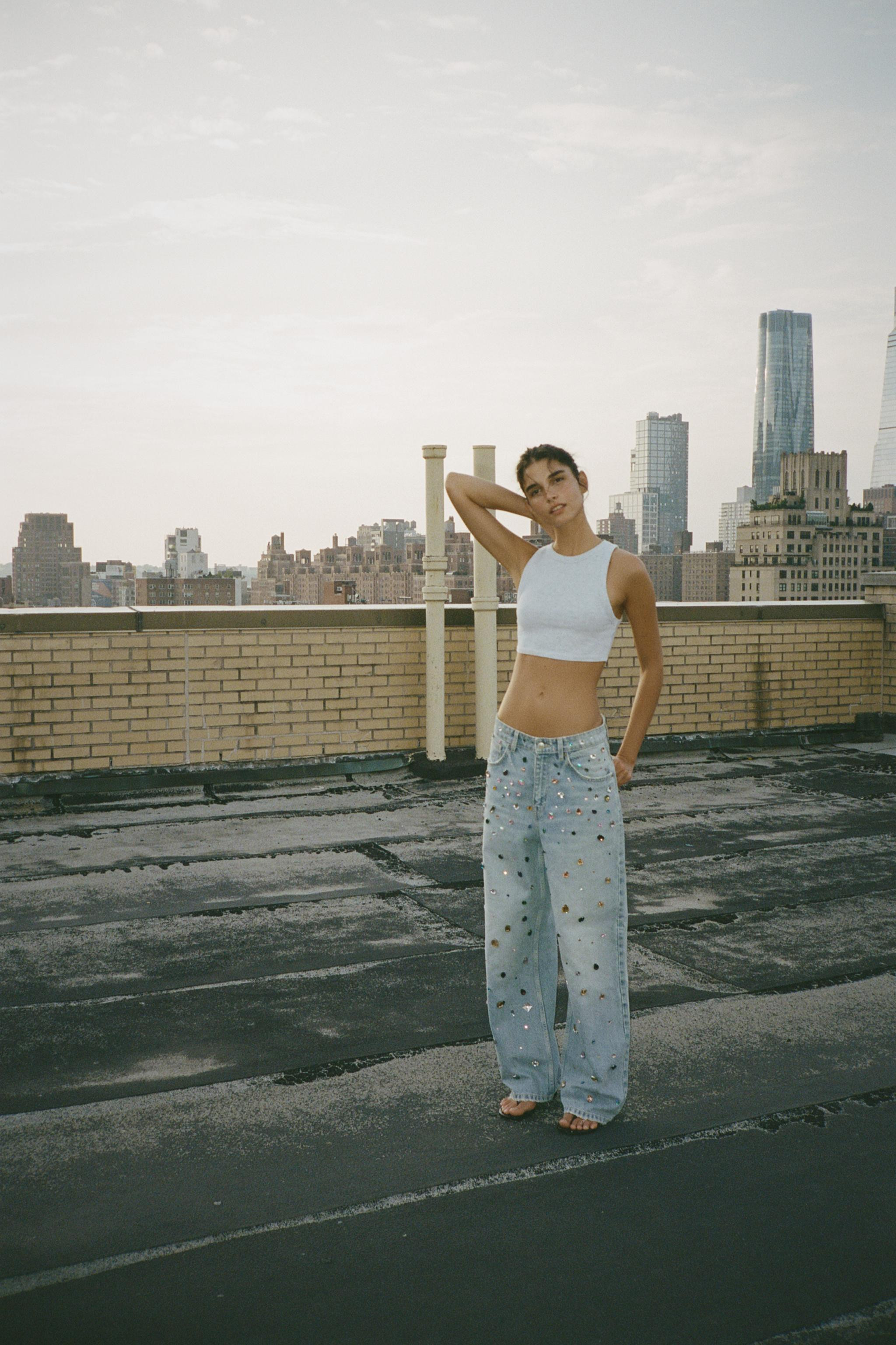 RELAXED OVERSIZE HIGH-WAIST JEWELS JEANS | Zara UK