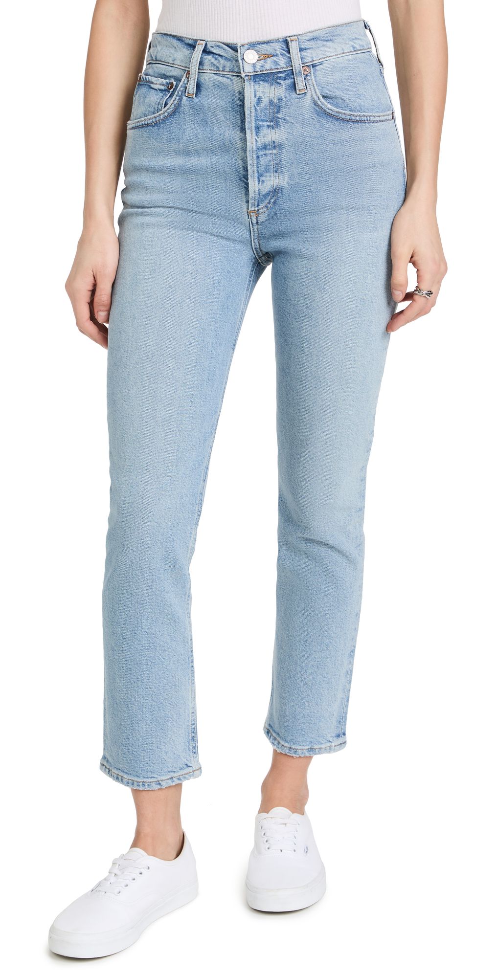 Riley High Rise Straight Crop Jeans | Shopbop